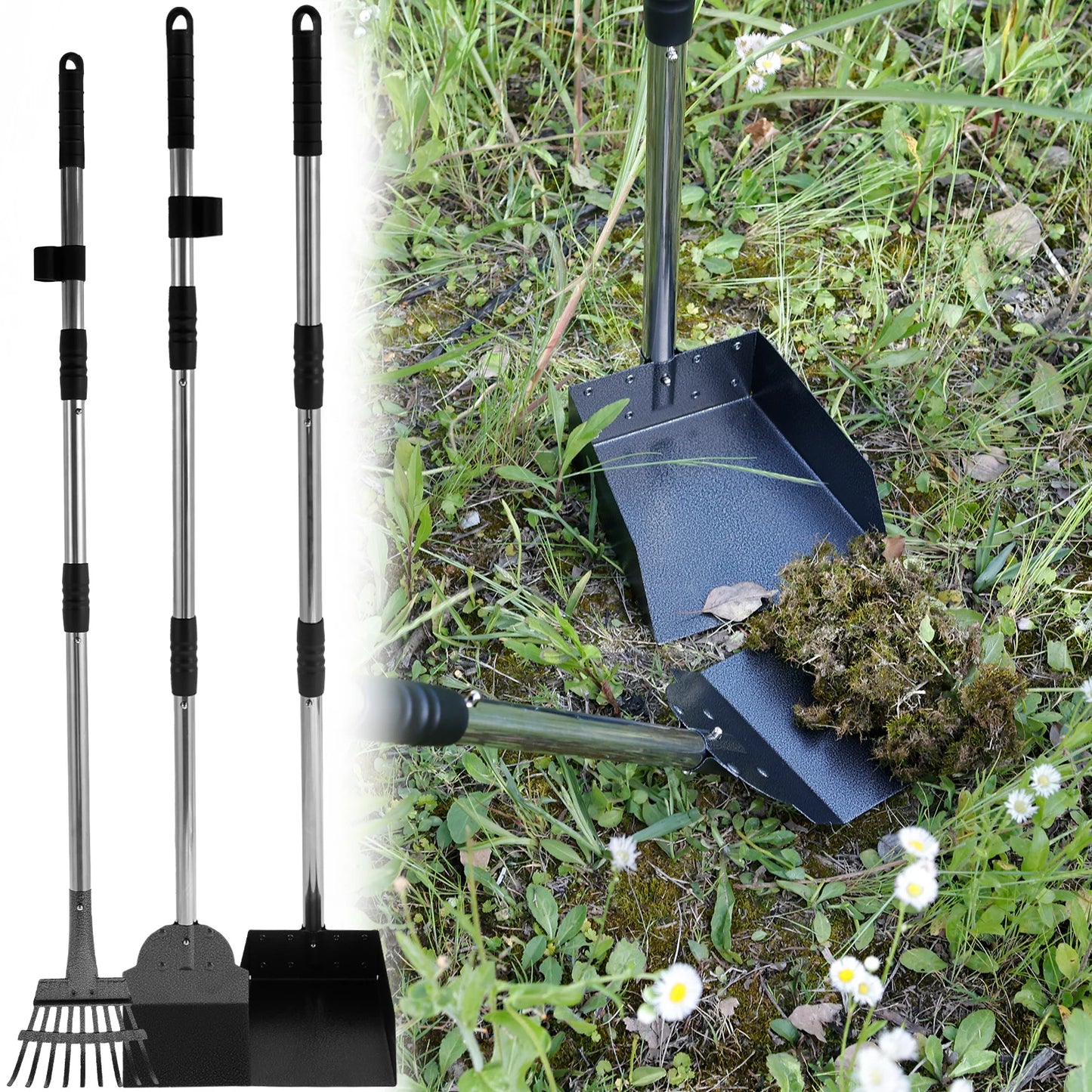 Adjustable Handle Poop Scooper