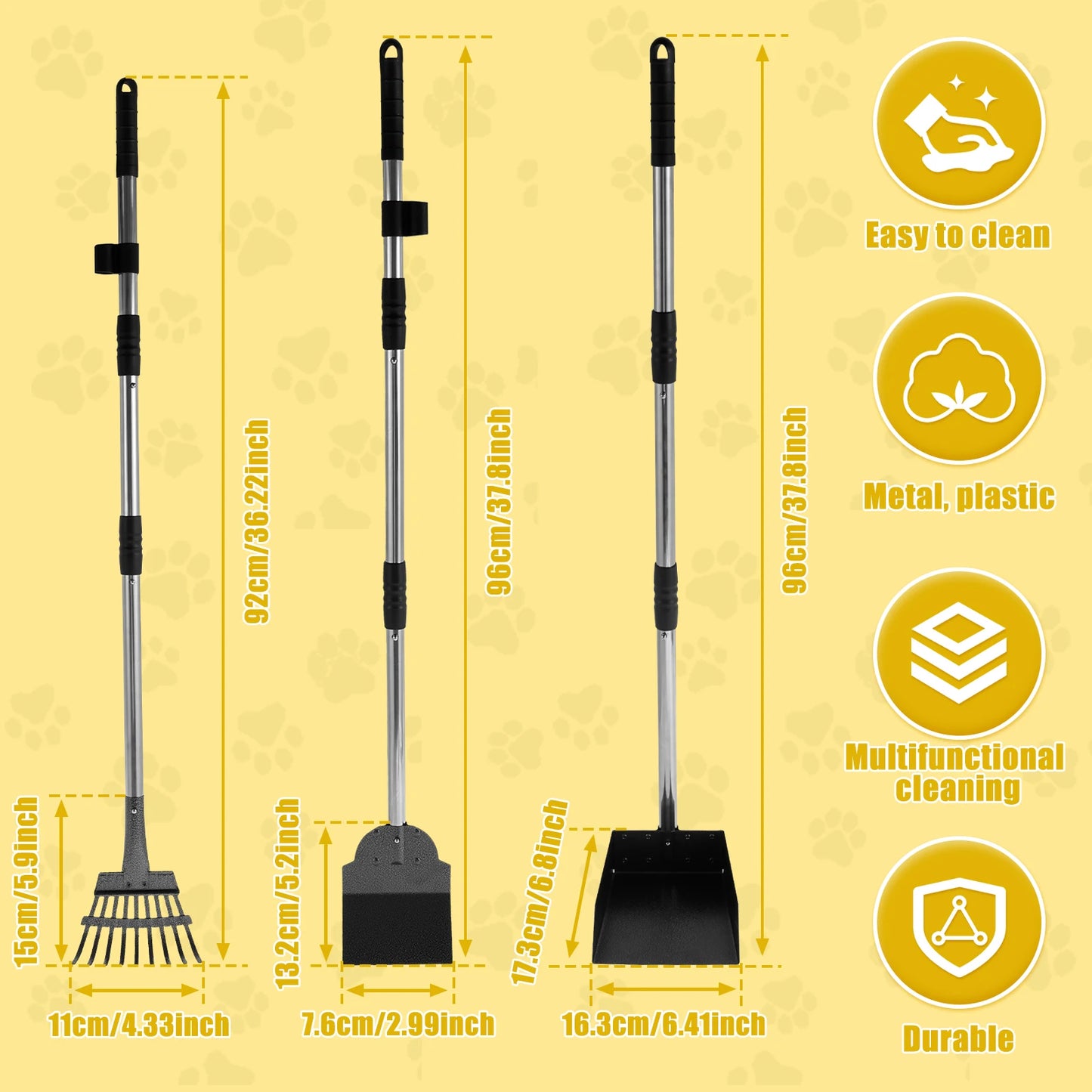 Adjustable Handle Poop Scooper