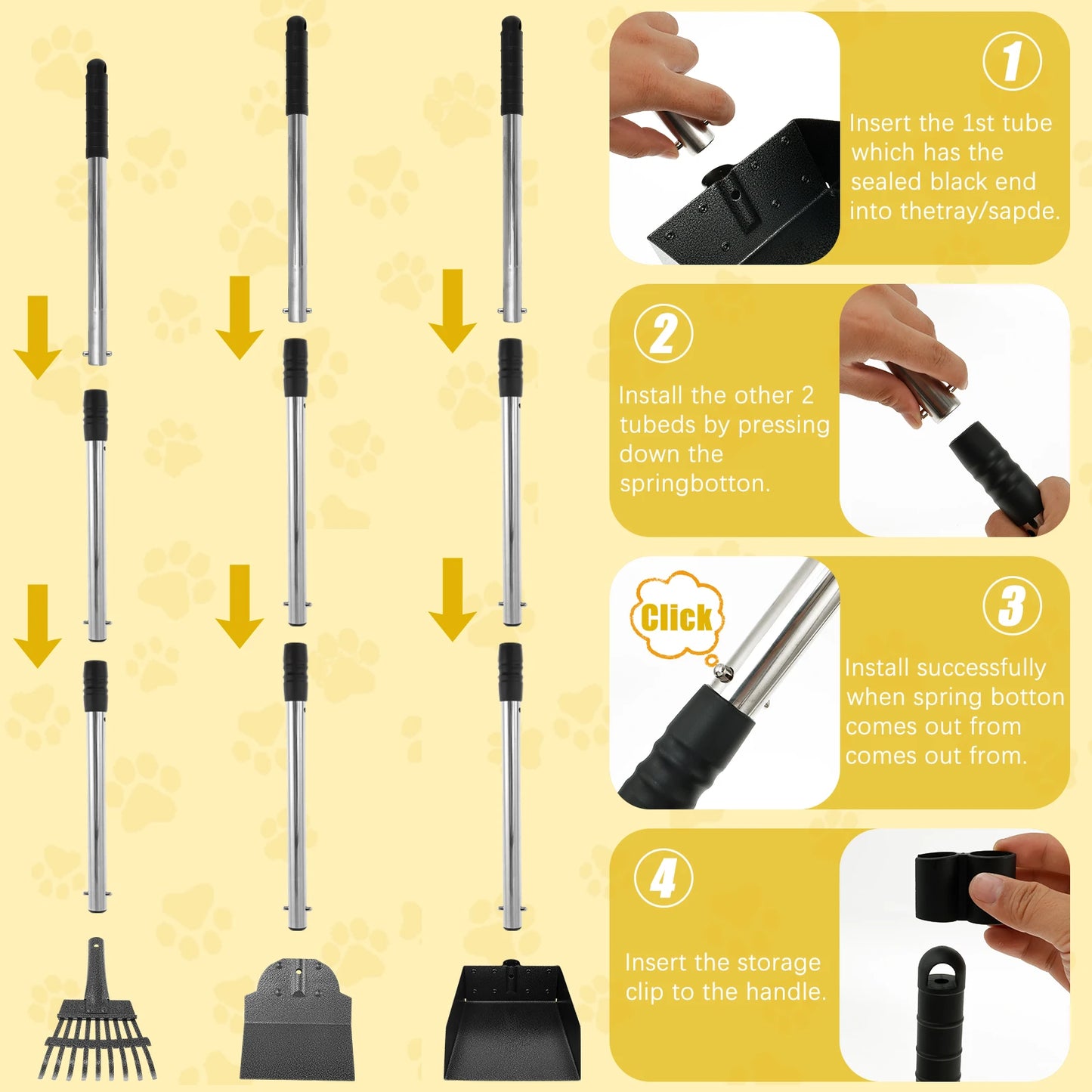 Adjustable Handle Poop Scooper